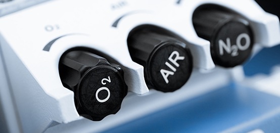 Oxygen, air, and nitrous oxide nozzels